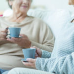 caregiver having coffee